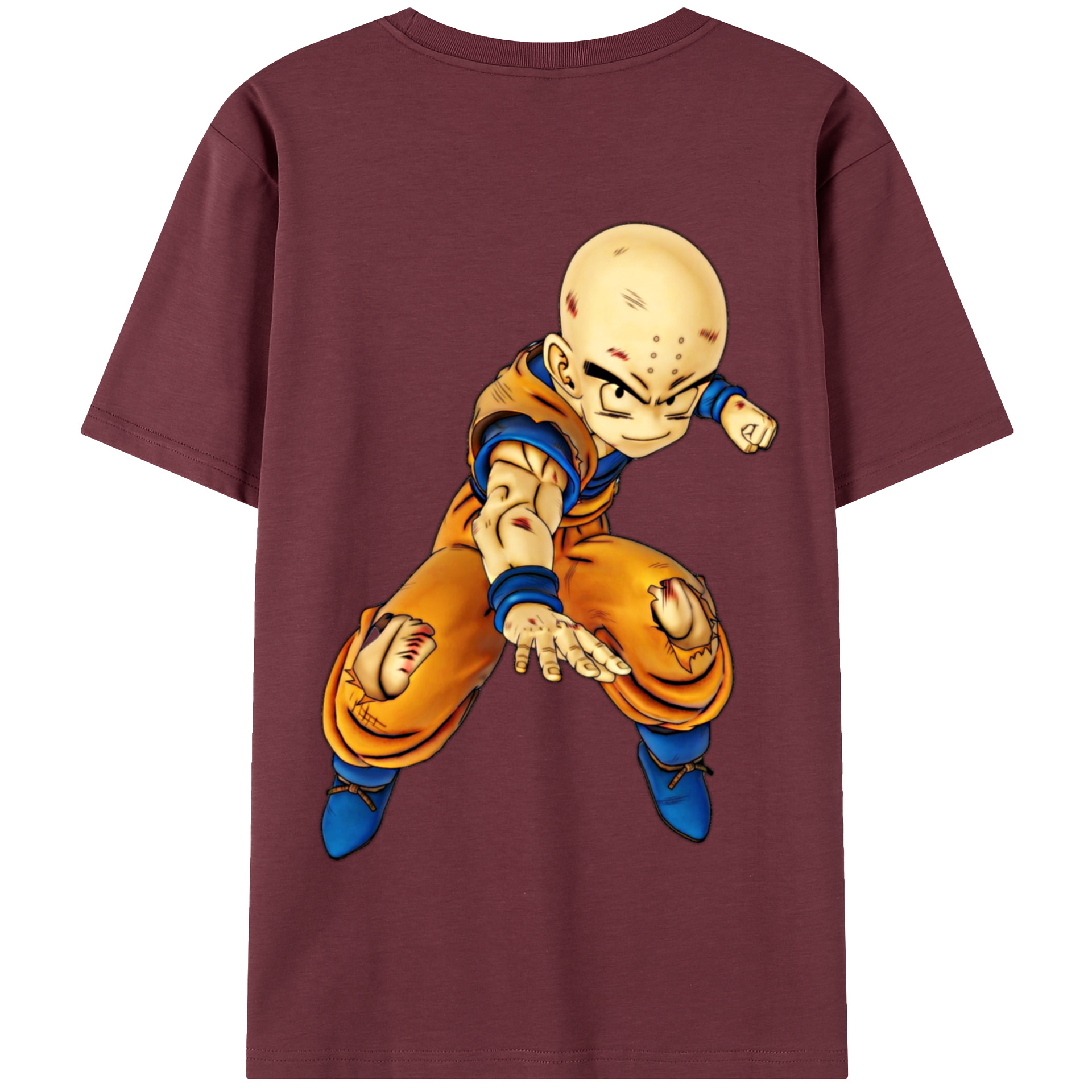 （画像用） ドラゴンボール クリリン DRAGON BALL krillin 綿100％半袖Tシャツ（背面プリント）